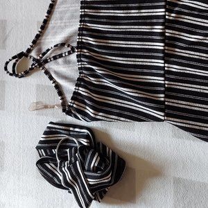 Rue21 Rue+ Size 3X Black & White Striped Stretch Jumpsuit w/ Removable Belt